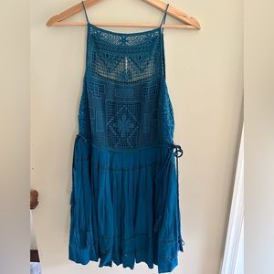 Free People teal mini dress